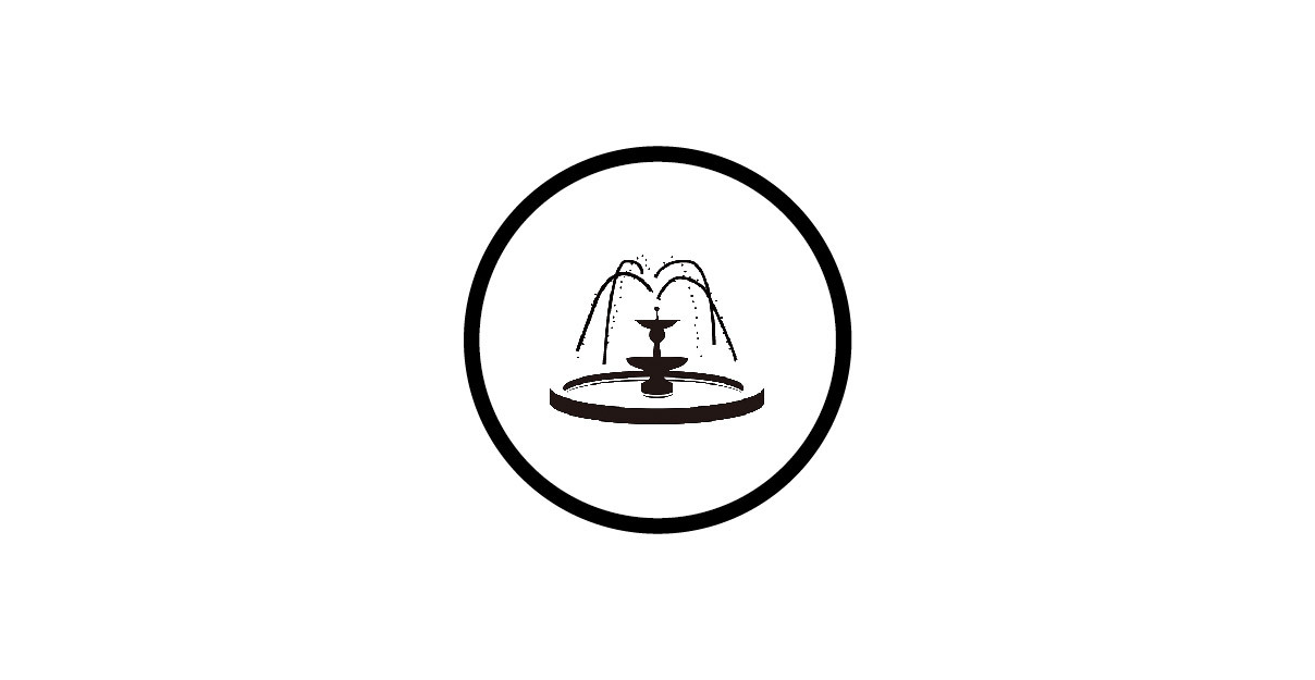 イラスト：噴水のシルエット